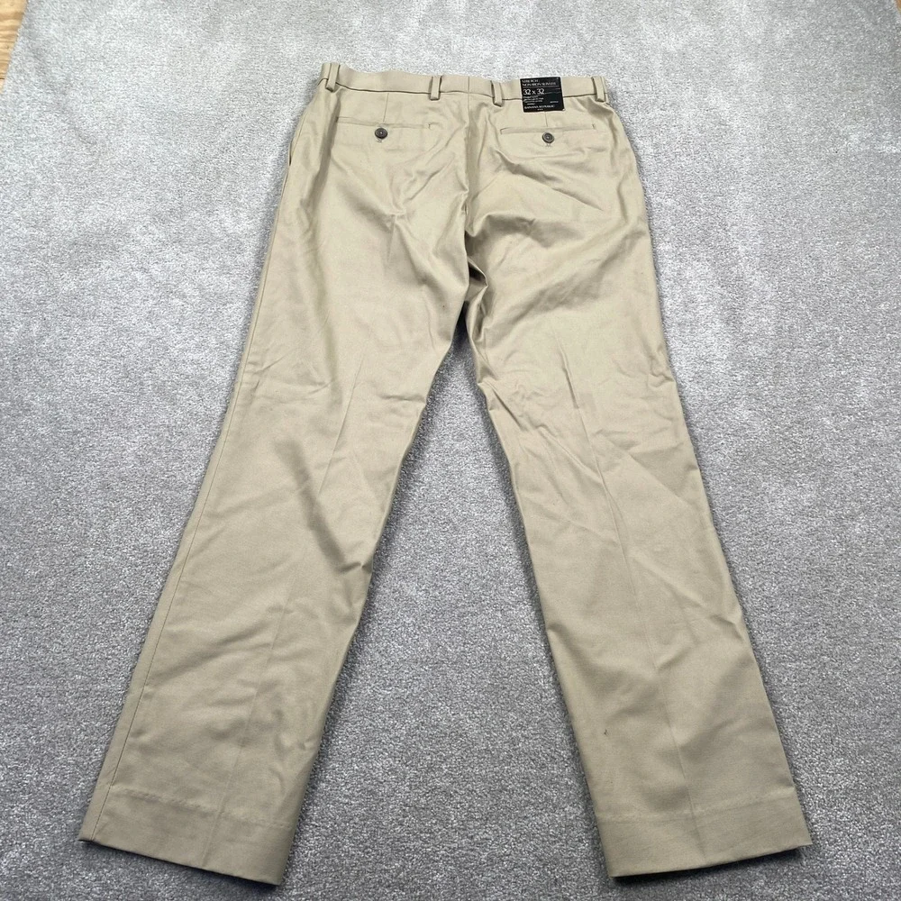 Banana Republic Chino Pants Mens 32x32 Tan Non-Iron Stretch Slim Fit Khakis NWT